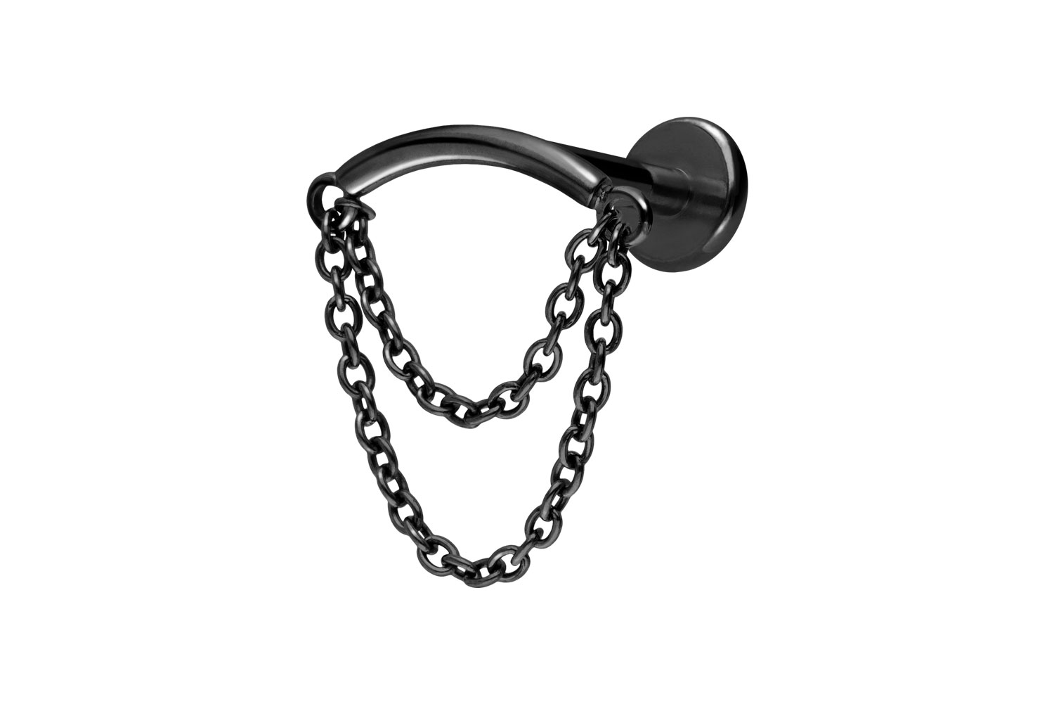 Titan Labret Piercing mit Innengewinde BOGEN + 2 KETTEN